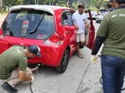 Uji Emisi di Meet Up Parade Merah Putih Otomotif Festival 2023 Kota Tangerang. Sabtu, (19/8). Foto Pelitabanten.com