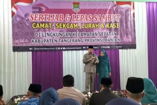Pisah sambut dan sertijab,Bertempat di Gedung serba guna (GSG) kecamatan sepatan Senin 02 Oktober 2023, Foto. (Istimewa)