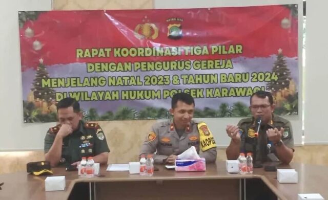 Jelang Natal 2024, Polisi Polsek Karawaci Gelar Rakor Tiga Pilar