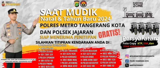 Aman Saat Mudik Nataru 2024, Polisi Buka Layanan Titip Kendaraan Gratis Aman Saat Mudik Nataru 2024, Polisi Buka Layanan Titip Kendaraan Gratis