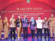 Pj Bupati Tangerang Andi Ony membuka rapat koordinasi pengawasan internal daerah di ICE BSD City Kecamatan Pagedangan, Foto. (Istimewa)