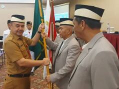 Kafilah Kabupaten Tangerang Siap Ikut MTQ Ke-21 Provinsi Banten 2024 Pelepasan 64 orang tergabung dalam kafilah tersebut berlangsung di Hotel Yasmin, Kecamatan Curug, Kabupaten, Foto. (Istimewa)