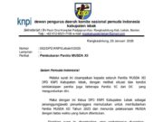 Beredar surat pembubaran Musda XII yang dilakukan oleh Ketua DPD KNPI Kabupaten Lebak, pada Minggu, 26/01/2025.