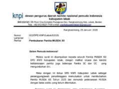 Beredar surat pembubaran Musda XII yang dilakukan oleh Ketua DPD KNPI Kabupaten Lebak, pada Minggu, 26/01/2025.
