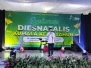 Bupati Lebak Terpilih Mochamad Hasbi Asyidiki Jayabaya diacara Diesnatalis Kumala ke 60 tahun, pada Rabu (05/02/2025).