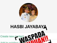Nomor yang mencatut Bupati Lebak MHJB, pada Sabtu (22/03/2025).