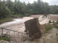 Bendungan Badudun yang berlokasi di Desa Banyubiru, Kecamatan Labuan, Kabupaten Pandeglang, mengalami longsor pada Kamis (15/1/2025).