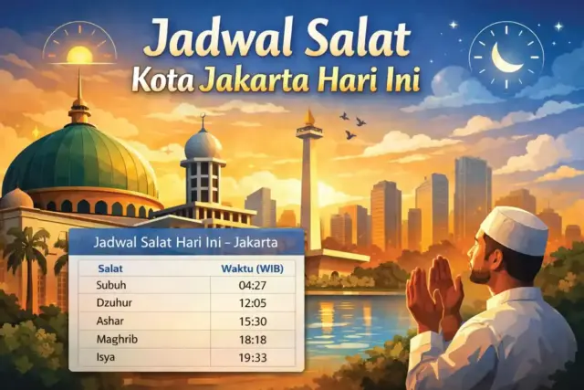 Jadwal Salat Jakarta Hari Ini – Subuh, Dzuhur, Ashar, Maghrib, Isya