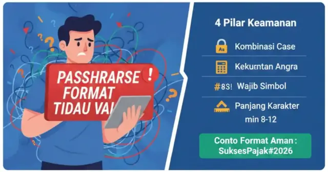 passphrase coretax format tidak valid