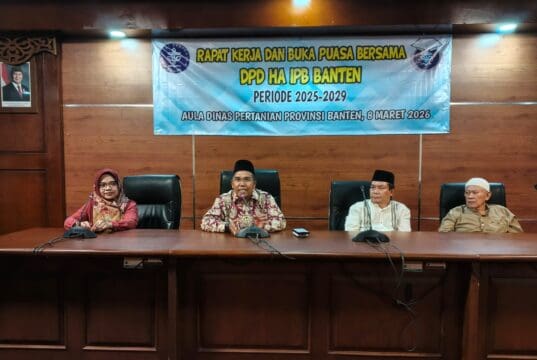 Buka Bersama dan Rapat Kerja DPD HA IPB Banten Tegaskan Komitmen Alumni untuk Perkuat Ketahanan Pangan di Provinsi Banten Rapat Kerja dan Buka Puasa Bersama DPD HA IPB Provinsi Banten, pada Minggu (08/03/2026).