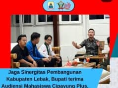 Bupati Lebak Mochamad Hasbi Asyidiki Jayabaya respon Mahasiswa Cipayung Plus dalam evaluasi satu Tahun Kepemimpinan Lebak Ruhay, pada Selasa (02/03/2026).