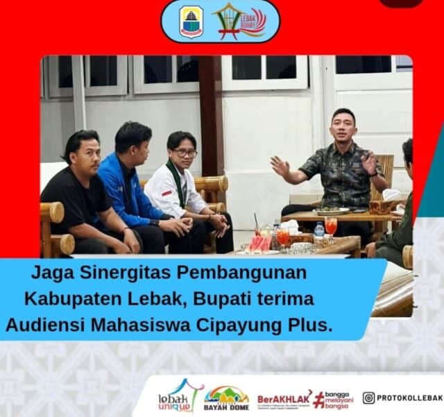 Bupati Lebak Mochamad Hasbi Asyidiki Jayabaya respon Mahasiswa Cipayung Plus dalam evaluasi satu Tahun Kepemimpinan Lebak Ruhay, pada Selasa (02/03/2026).