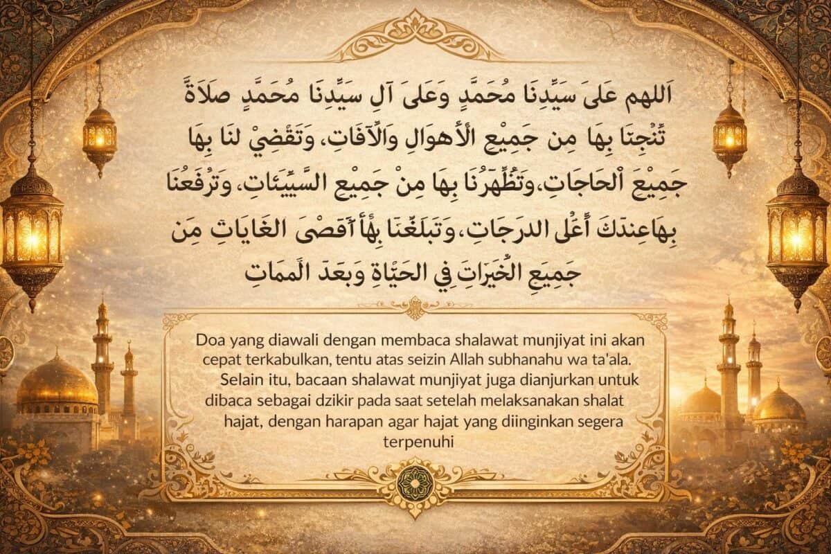 Sholawat Munjiat Arab, Latin dan Artinya serta Fadhilah Mengamalkannya