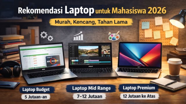 Rekomendasi Laptop untuk Mahasiswa 2026 Murah, Kencang dan Tahan Lama
