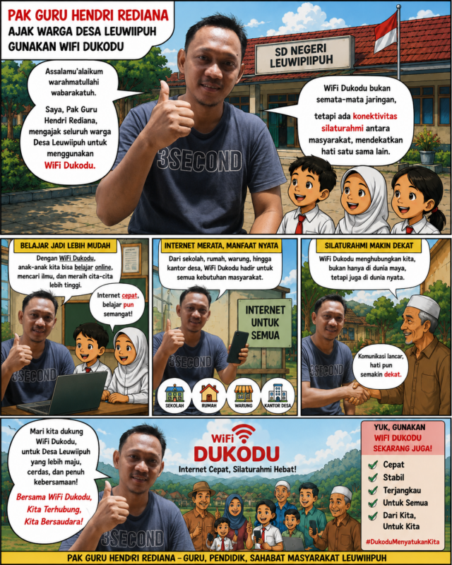 Hendri Rediana, salah seorang Guru SD di wilayah Kecamatan Banjarsari, mengajak warga Desa Leuwiipuh untuk pasang wifi Dukodu, pada Minggu (19/07/2026). Hendri Rediana, salah seorang Guru SD di wilayah Kecamatan Banjarsari, mengajak warga Desa Leuwiipuh untuk pasang wifi Dukodu, pada Minggu (19/07/2026).