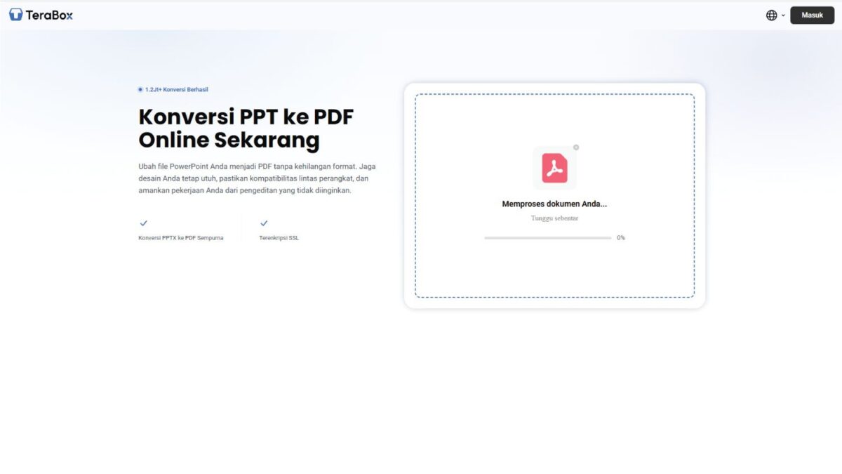 Gunakan Konverter PPT ke PDF Online dari TeraBox