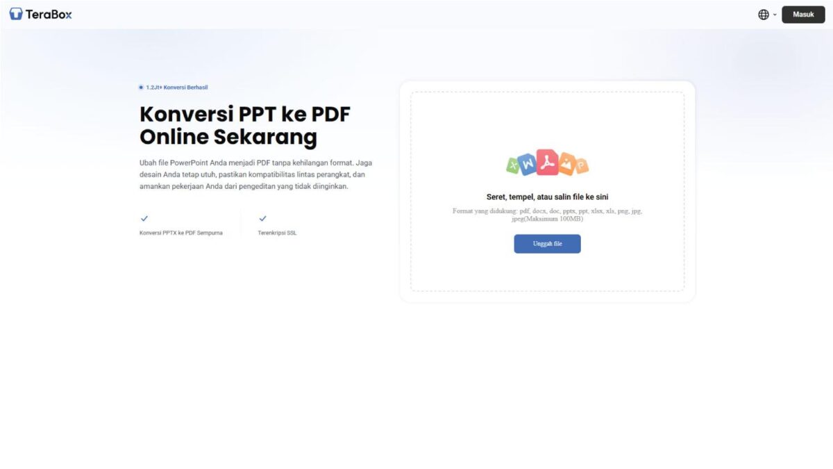 Konverter PPT ke PDF Online dari TeraBox